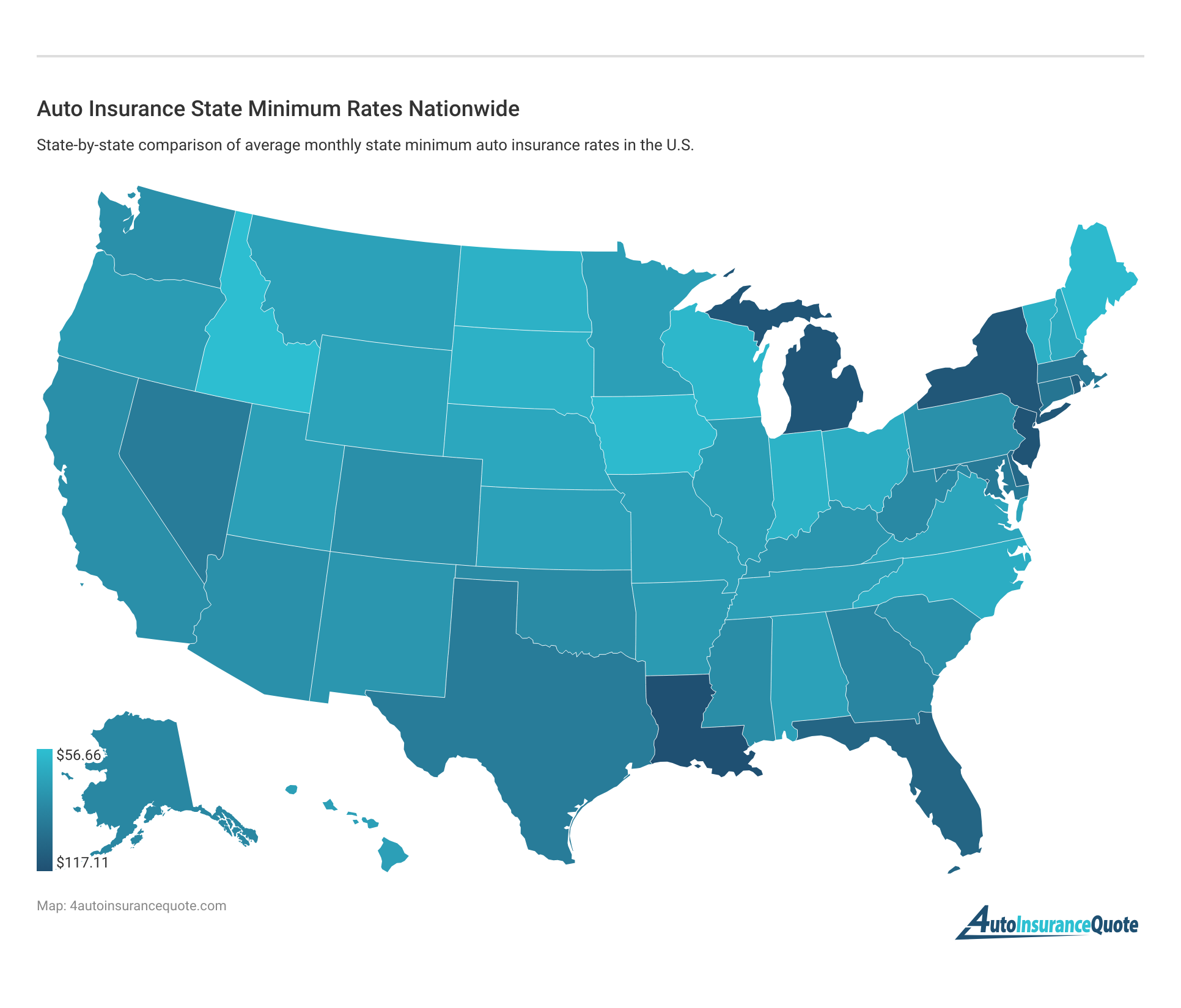 <h3>Auto Insurance State Minimum Rates Nationwide</h3>