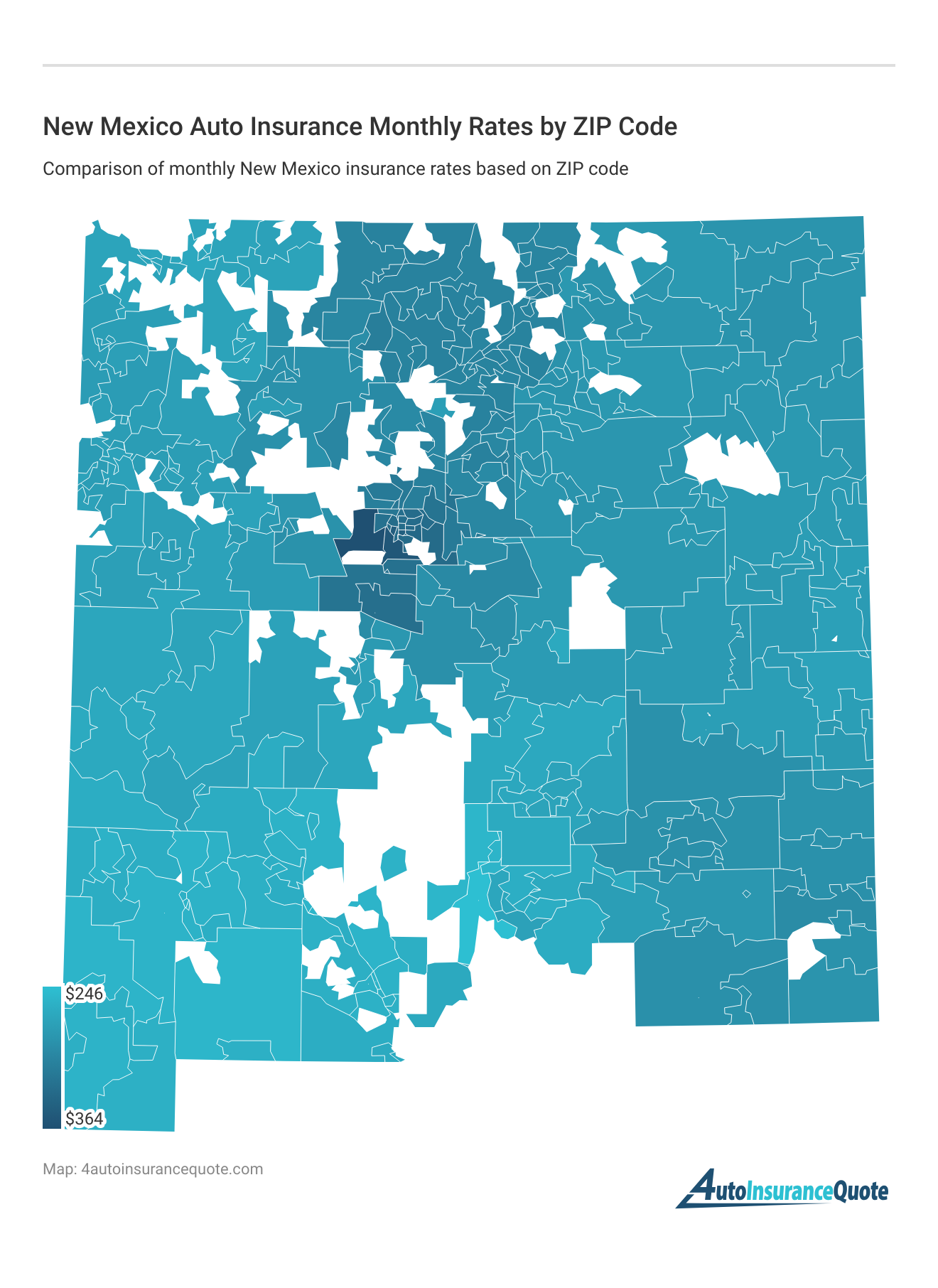<h3>New Mexico Auto Insurance Monthly Rates by ZIP Code</h3>