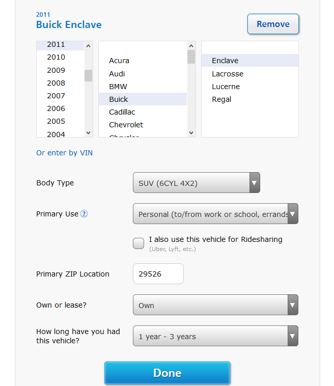 Progressive auto insurance quote vehicle information